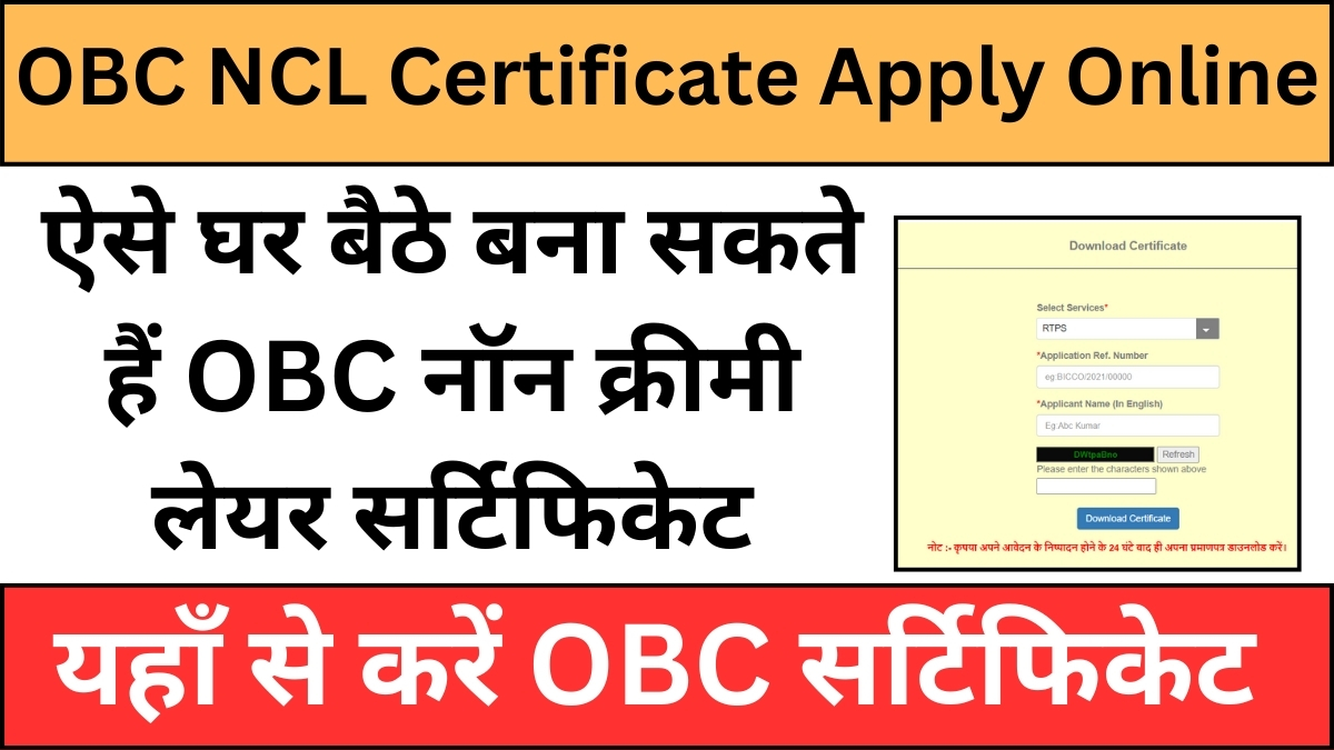 obc ncl certificate apply online